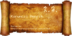 Kurunczi Henrik névjegykártya